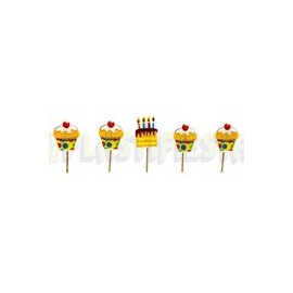 Vela pastelitos palillos 5 pz
