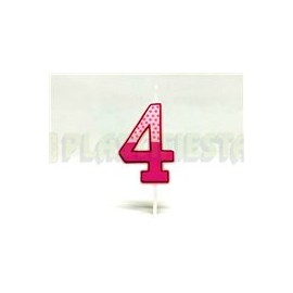 Vela palillo mini rosa No. 4 1 pz