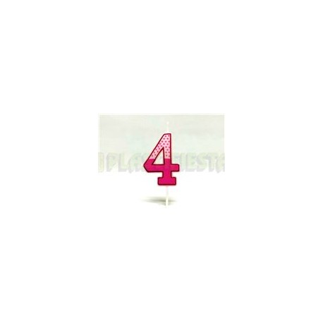 Vela palillo mini rosa No. 4 1 pz