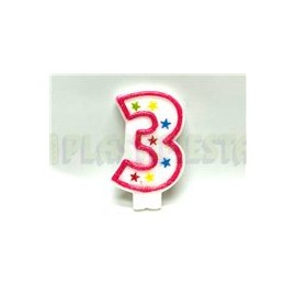 Vela estrellas rosa No. 3 1 pz