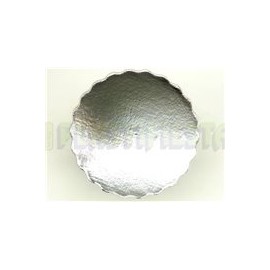 Base redonda 23 cm doble corrugado Plata 1 pz