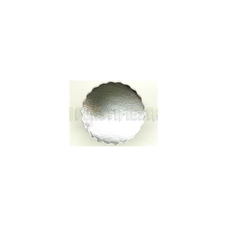 Base redonda 23 cm doble corrugado Plata 1 pz
