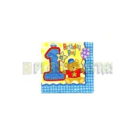 Servilleta cóctel 1st cumpleaños niño 16 pz