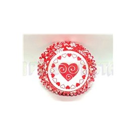 Capacillo estándar Corazón rojo y blanco 100 pz