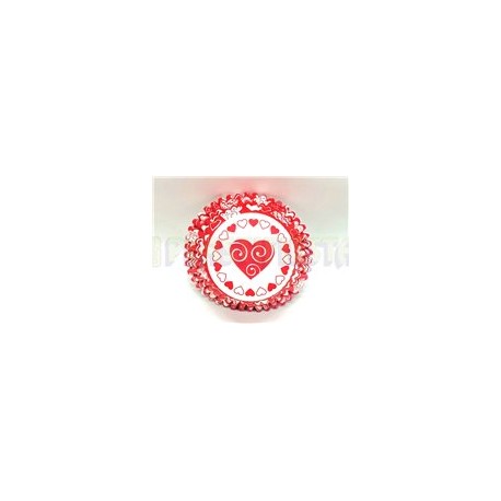 Capacillo estándar Corazón rojo y blanco 100 pz