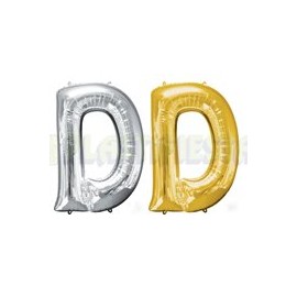 Globo metálico letra D de 34" sin inflar 1 pz