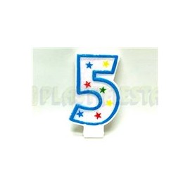 Vela estrellas azul No. 5 1 pz