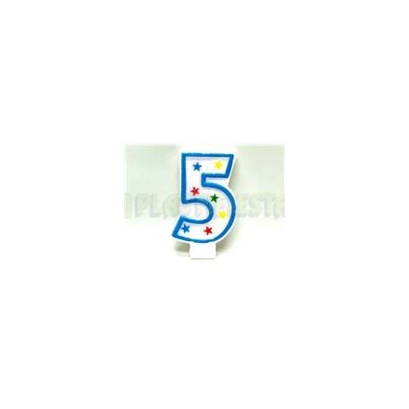 Vela estrellas azul No. 5 1 pz