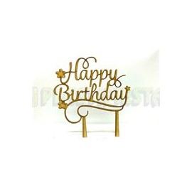 Decoración para pastel Happy birthday cursiva 1 pz