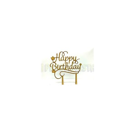 Decoración para pastel Happy birthday cursiva 1 pz