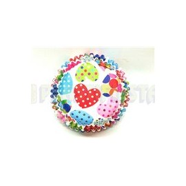 Capacillo estándar Corazones colores polka dots 100 pz