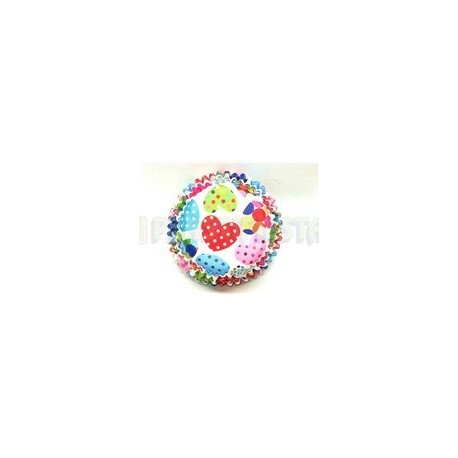 Capacillo estándar Corazones colores polka dots 100 pz