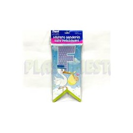 Letrero banderin Baby shower "Felicidades" 1 pz