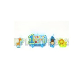 Vela 1st birthday niño 4 pz