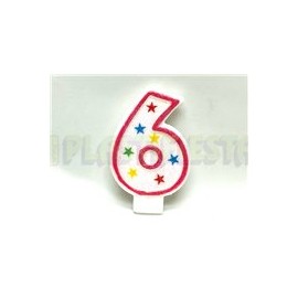 Vela estrellas rosa No. 6 1 pz