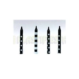 Vela blanco y negro 12 pz