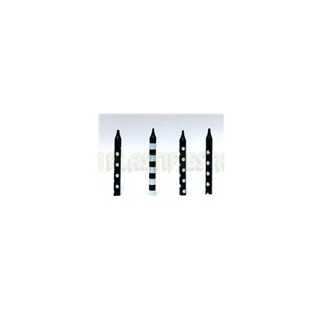 Vela blanco y negro 12 pz