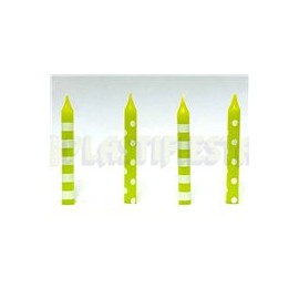 Vela verde con blanco 16 pz