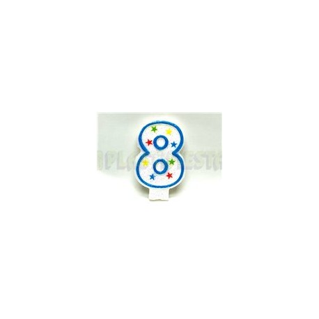 Vela estrellas azul No. 8 1 pz