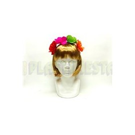 Diadema hawaiana de tela Fosfo colores 1 pz