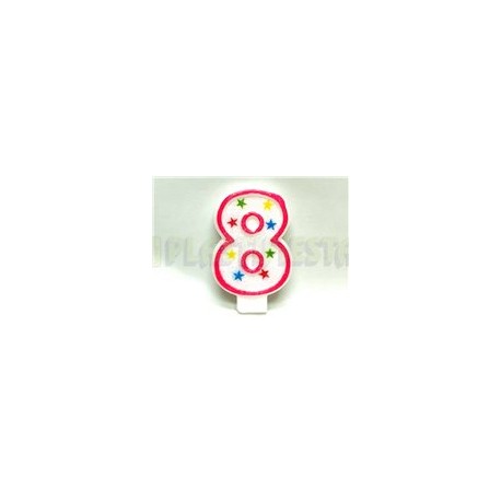 Vela estrellas rosa No. 8 1 pz