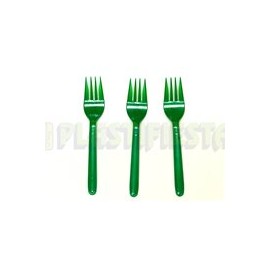 Tenedor mediano Verde bandera 25 pz