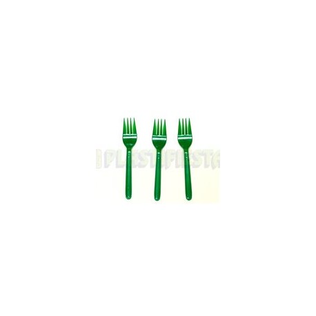 Tenedor mediano Verde bandera 25 pz
