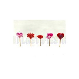 Vela San valentin palillos 5 pz