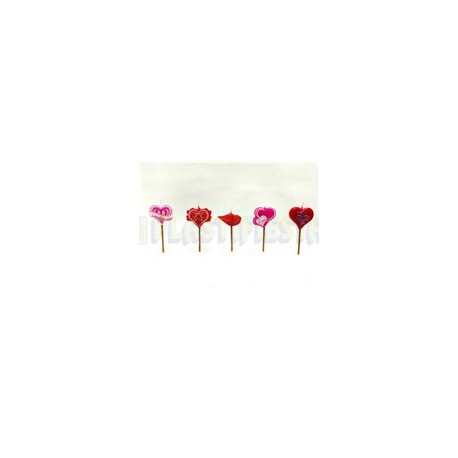 Vela San valentin palillos 5 pz