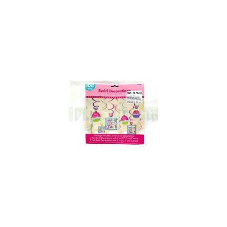 Adorno espiral Pastelitos 12 pz