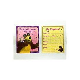 Invitación Masha y el oso 6 pz