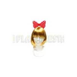 Diadema moño plástico con luz roja 3 pz