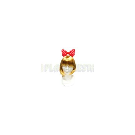 Diadema moño plástico con luz roja 3 pz