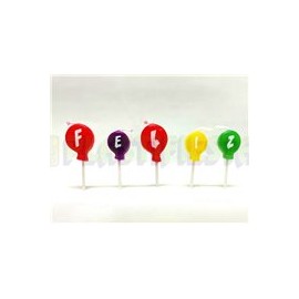 Vela letrero Feliz Cumpleaños globos 1 set