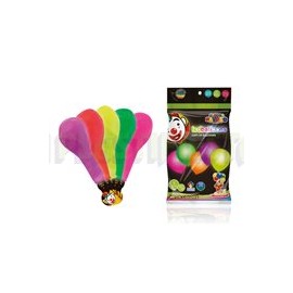 Globo de látex No. 10 neón con luz led 5 pz