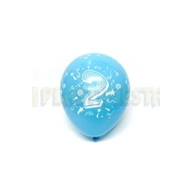 Globo de látex No. 12 diseño número 2 surtido tinta blanca 10 pz
