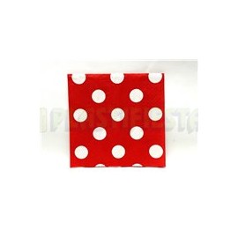 Servilleta cóctel Polka dots Roja 16 pz