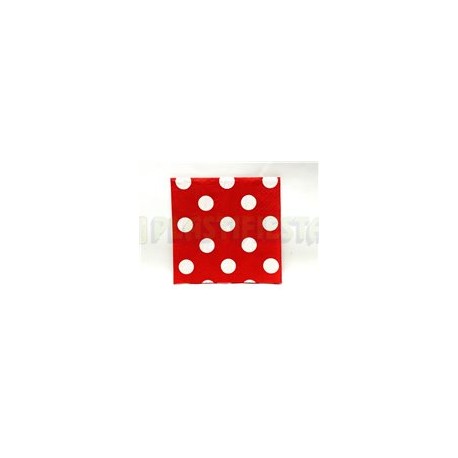 Servilleta cóctel Polka dots Roja 16 pz