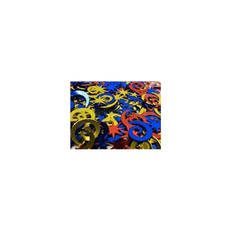 Confeti de mesa Estrellas y espirales colores 12 g