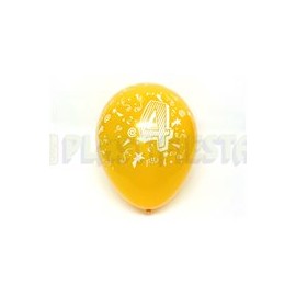 Globo de látex No. 12 diseño número 4 surtido tinta blanca 10 pz