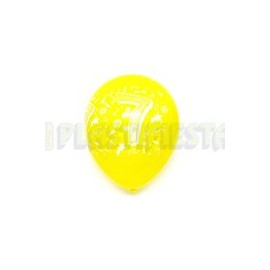 Globo de látex No. 12 diseño número 7 surtido tinta blanca 10 pz