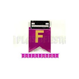 Letrero banderín Felicidades liso Morado 1 pz