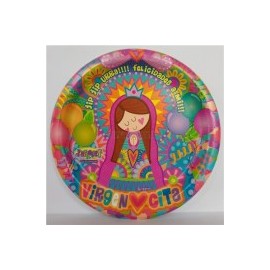 Plato fiesta Virgencita plis 8 pz