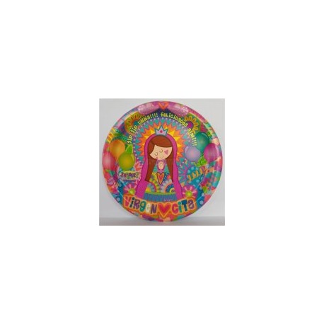 Plato fiesta Virgencita plis 8 pz