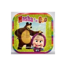 Plato fiesta Masha y el Oso 6 pz