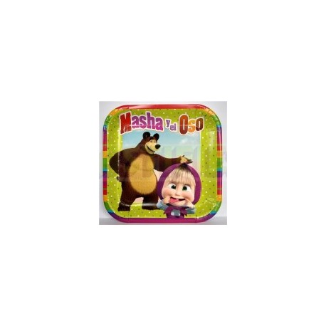 Plato fiesta Masha y el Oso 6 pz