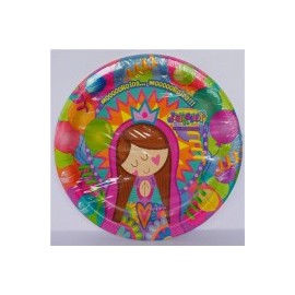 Plato pastelero Virgencita plis 8 pz
