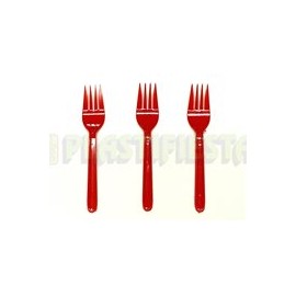 Tenedor mediano Rojo 25 pz
