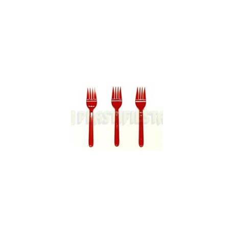 Tenedor mediano Rojo 25 pz