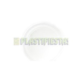 Plato de plástico redondo No.5 neón Transparente 25 pz